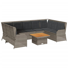 7-Delige Loungeset Met Kussens Poly Rattan 1 Grijs