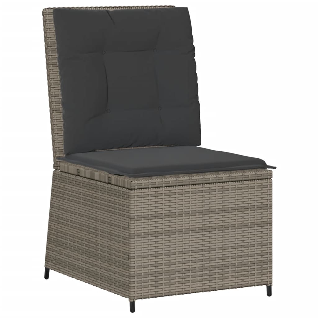 7-Delige Loungeset Met Kussens Poly Rattan 1 Grijs