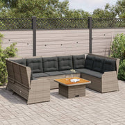 Loungeset 7-delig poly rattan grijs