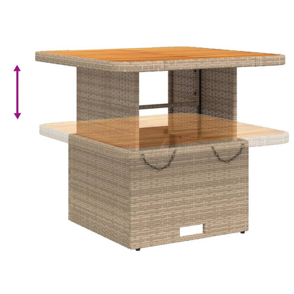 7-Delige Loungeset Met Kussens Poly Rattan 1 Beige en grijs