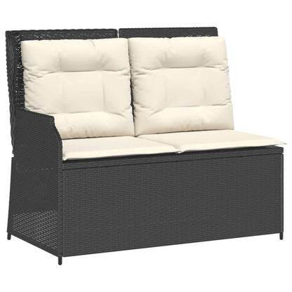 7-Delige Loungeset Met Kussens Poly Rattan 1 Zwart en crème
