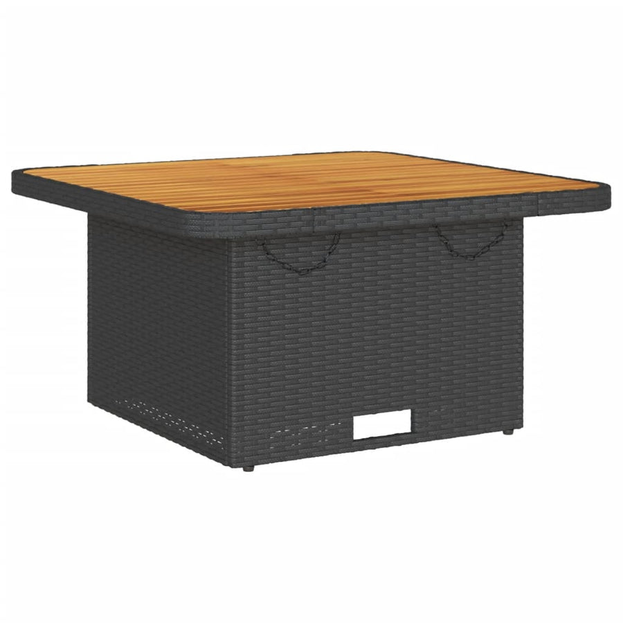 7-Delige Loungeset Met Kussens Poly Rattan 1 Zwart en crème