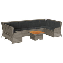 7-Delige Loungeset Met Kussens Poly Rattan 1 Grijs