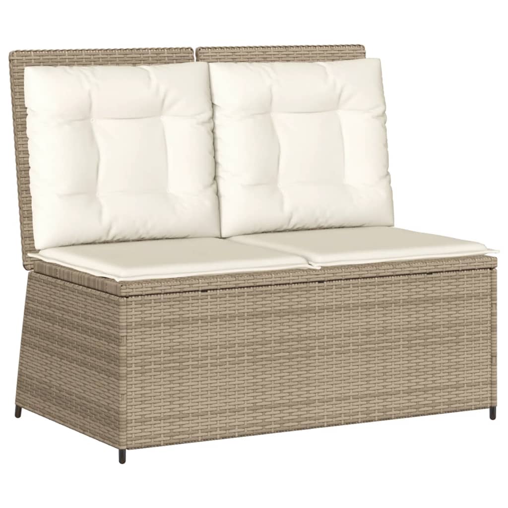 7-Delige Loungeset Met Kussens Poly Rattan 1 beige en crèmekleurig
