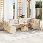 Loungeset 7-delig poly rattan beige