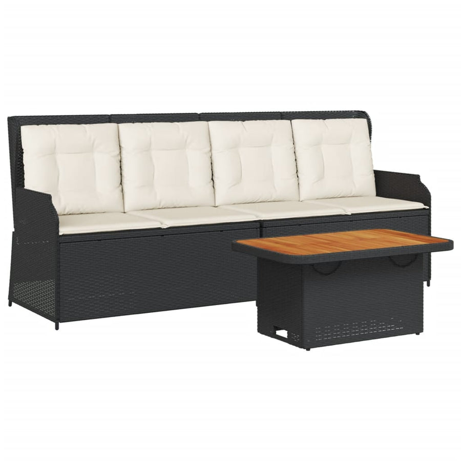 3-Delige Loungeset Met Kussens Poly Rattan