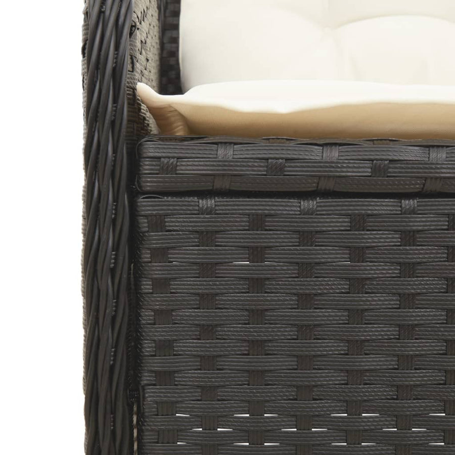 3-Delige Loungeset Met Kussens Poly Rattan