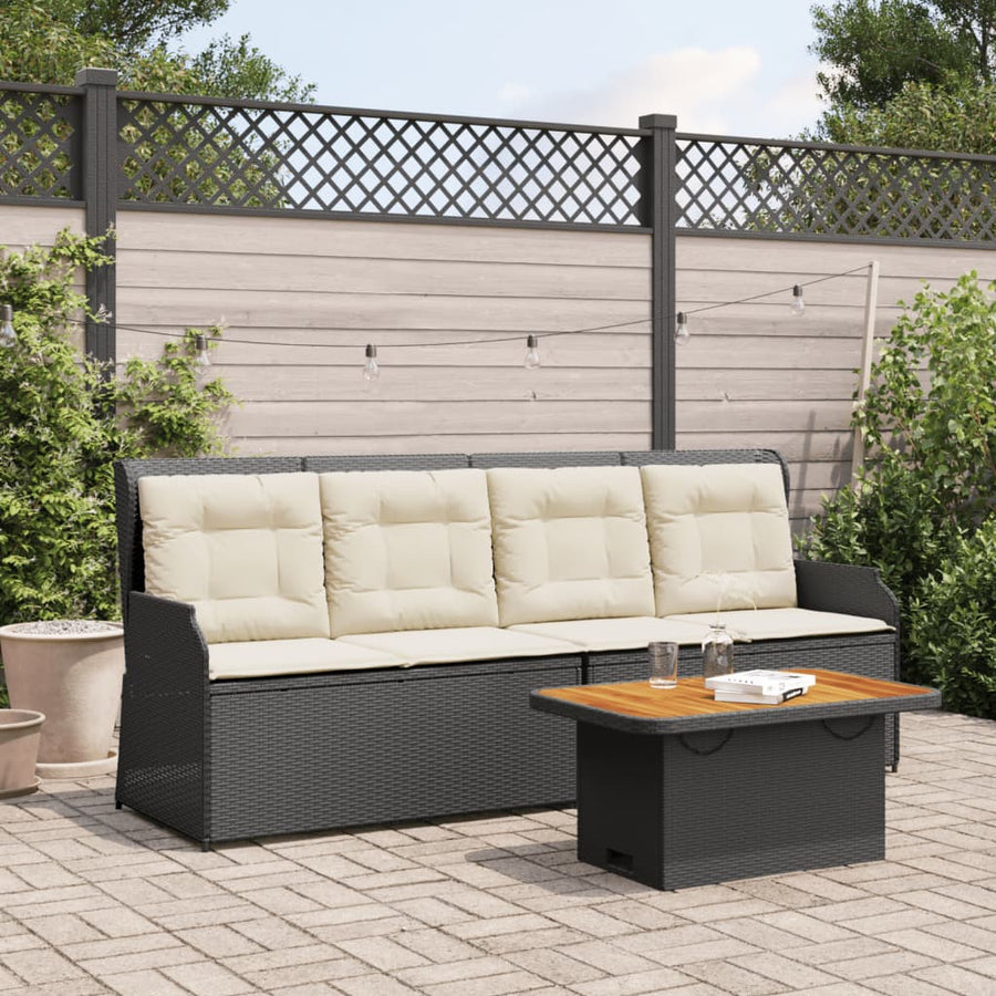 3-Delige Loungeset Met Kussens Poly Rattan