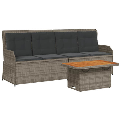 3-Delige Loungeset Met Kussens Poly Rattan Grijs