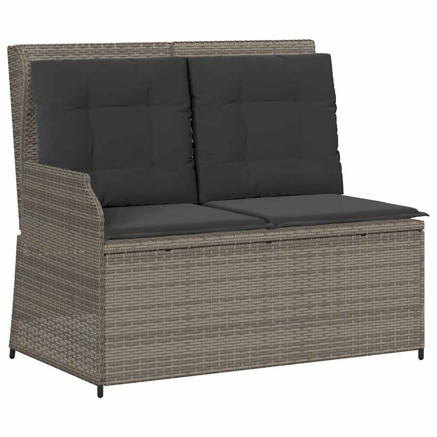 3-Delige Loungeset Met Kussens Poly Rattan Grijs