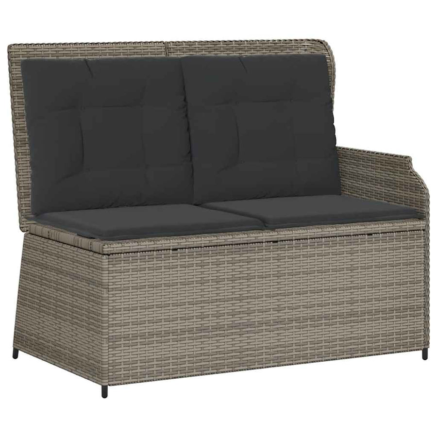 3-Delige Loungeset Met Kussens Poly Rattan Grijs