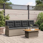 Loungeset 3-delig poly rattan grijs