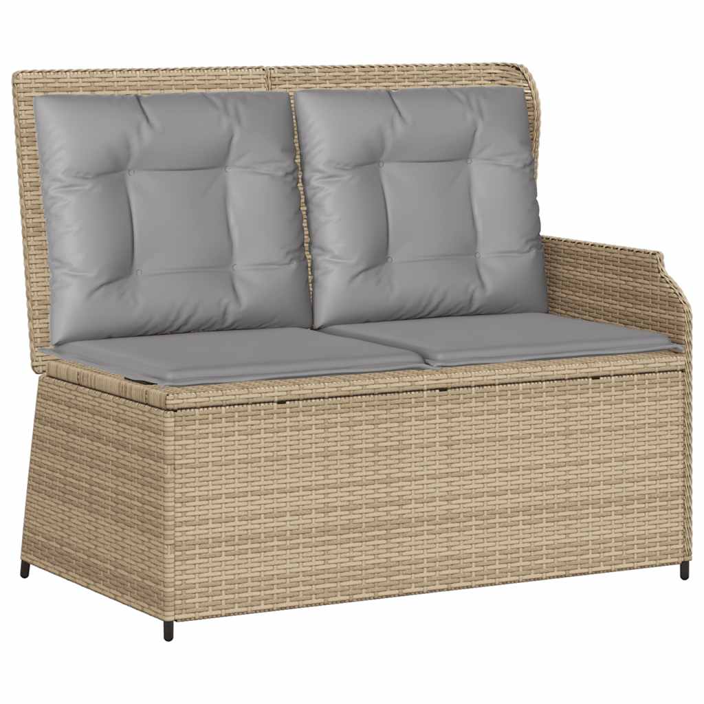 3-Delige Loungeset Met Kussens Poly Rattan Beige en grijs