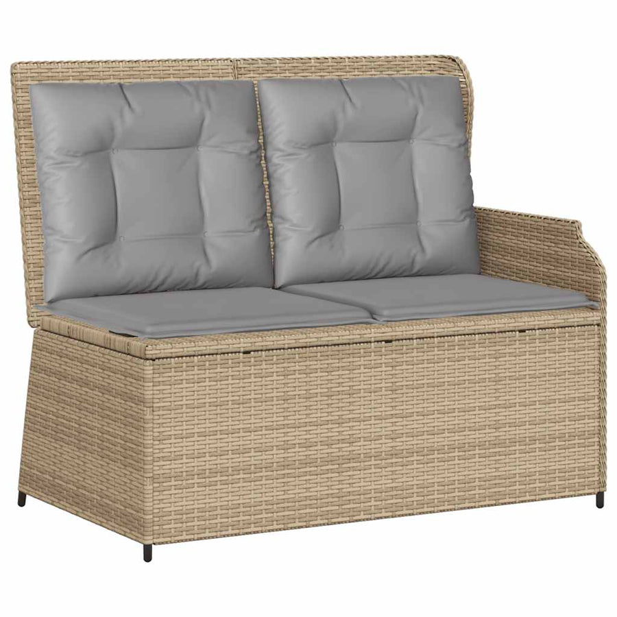 3-Delige Loungeset Met Kussens Poly Rattan Beige en grijs