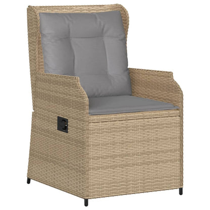 6-delige Loungeset met kussens poly rattan beige