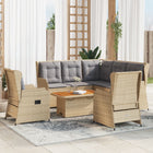 Loungeset 6-delig polyrattan beige acaciahout