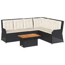 5-Delige Loungeset Met Kussens Poly Rattan Zwart