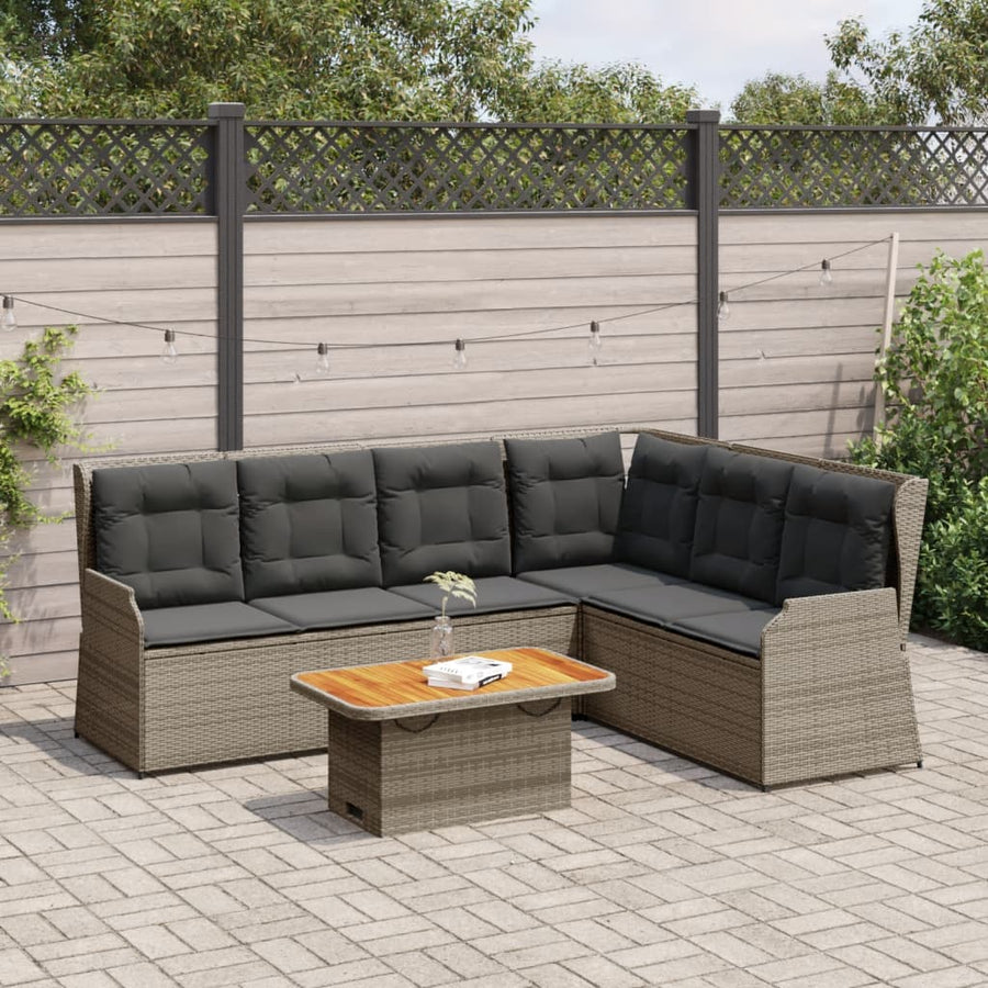 5-Delige Loungeset Met Kussens Poly Rattan