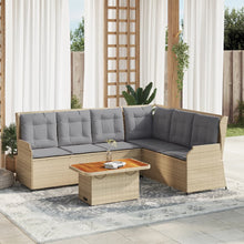 5-Delige Loungeset Met Kussens Poly Rattan Beige en grijs