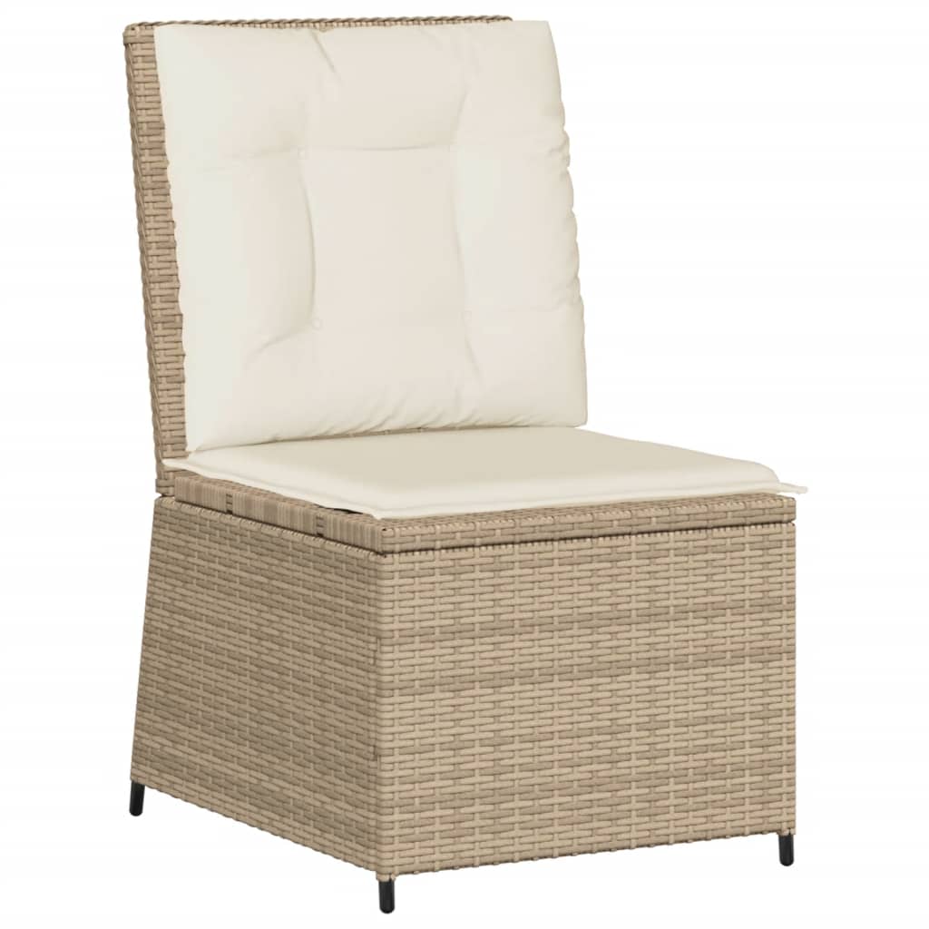 5-Delige Loungeset Met Kussens Poly Rattan beige en crèmekleurig
