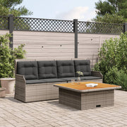 Loungeset 3-delig poly rattan grijs