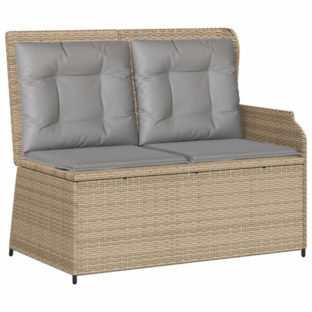 3-Delige Loungeset Met Kussens Poly Rattan Beige en grijs