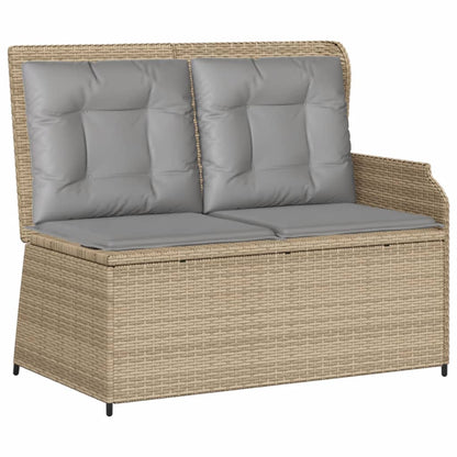 3-Delige Loungeset Met Kussens Poly Rattan Beige en grijs