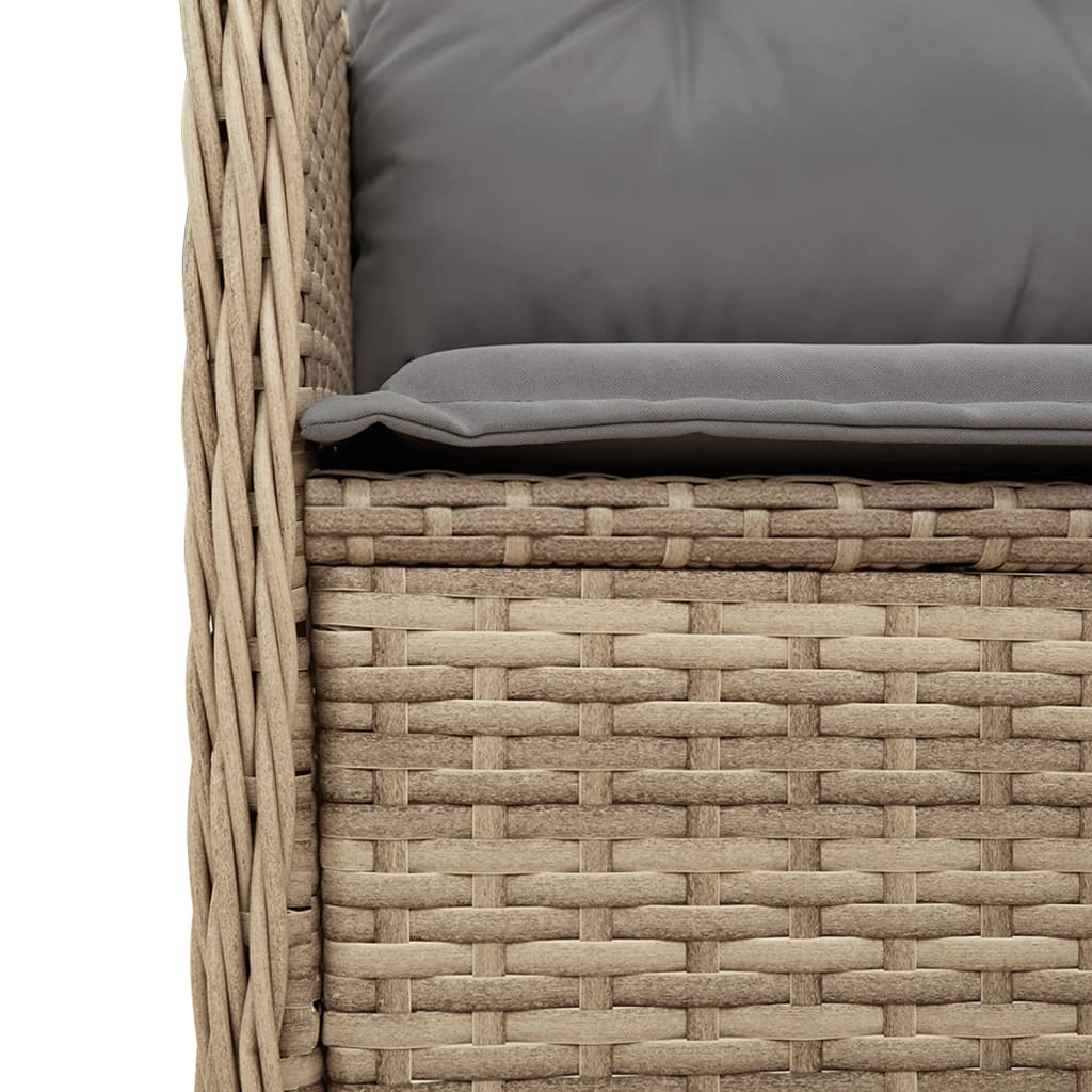 3-Delige Loungeset Met Kussens Poly Rattan Beige en grijs
