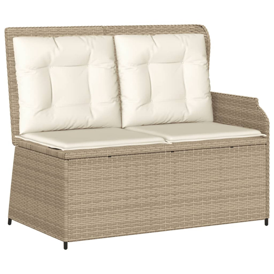 3-Delige Loungeset Met Kussens Poly Rattan beige en crèmekleurig