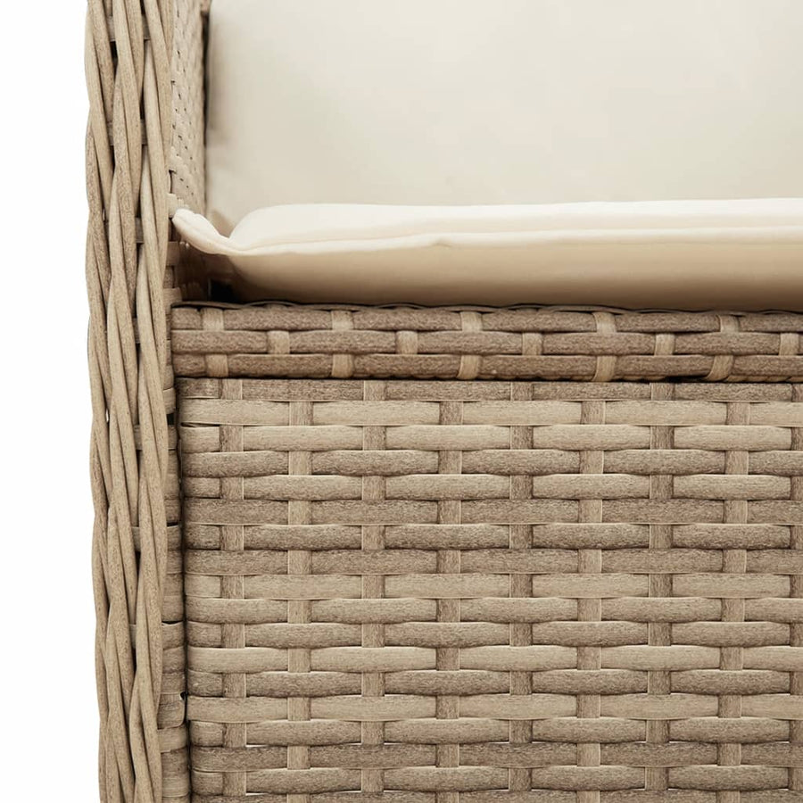 3-Delige Loungeset Met Kussens Poly Rattan beige en crèmekleurig