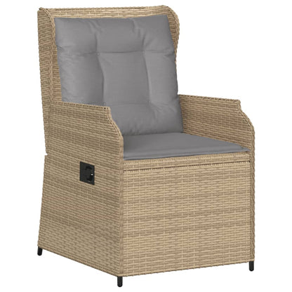 6-delige Loungeset met kussens poly rattan beige