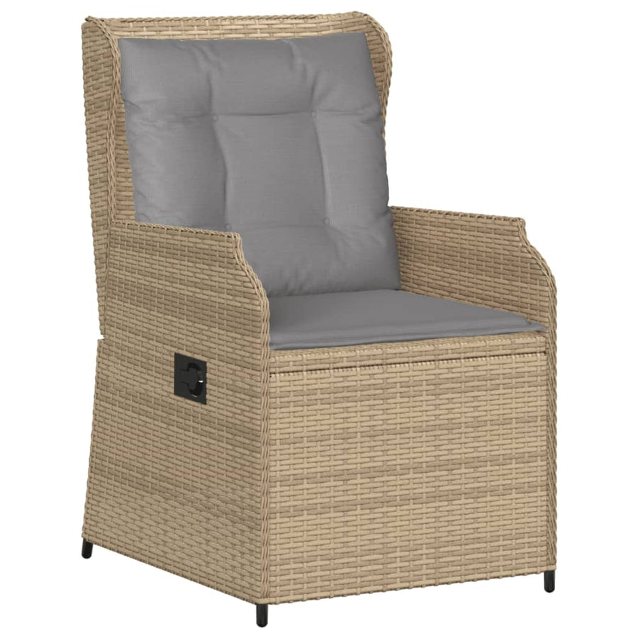 6-delige Loungeset met kussens poly rattan beige