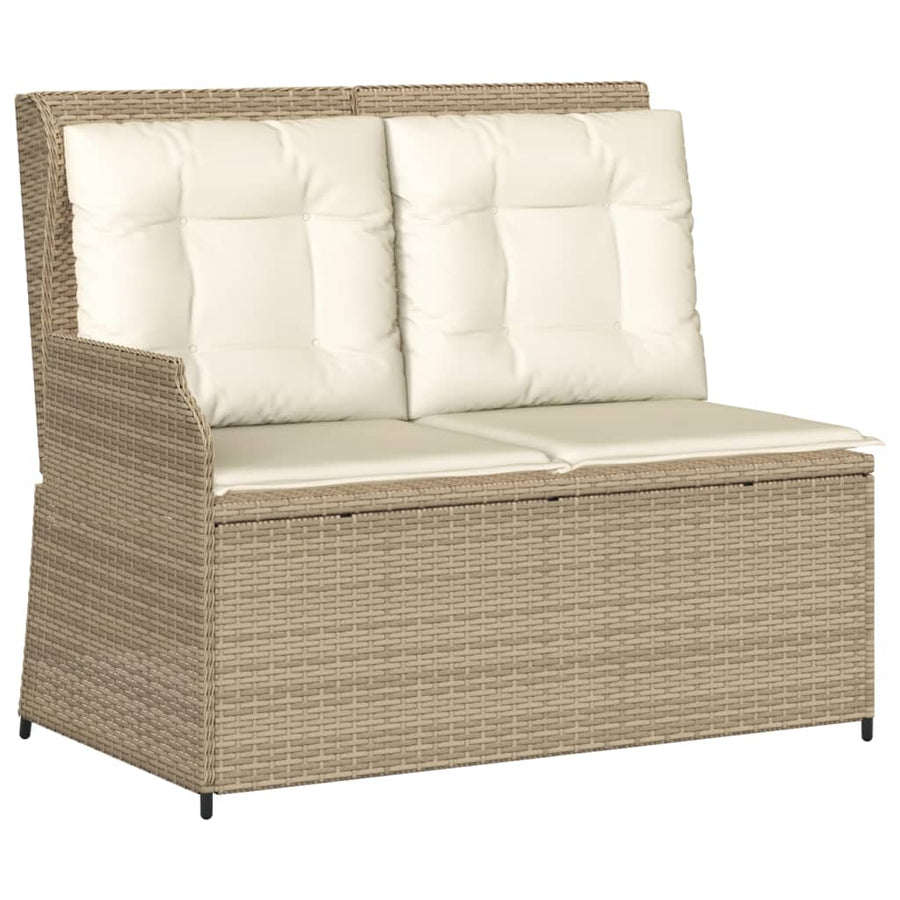 6-delige Loungeset met kussens poly rattan beige
