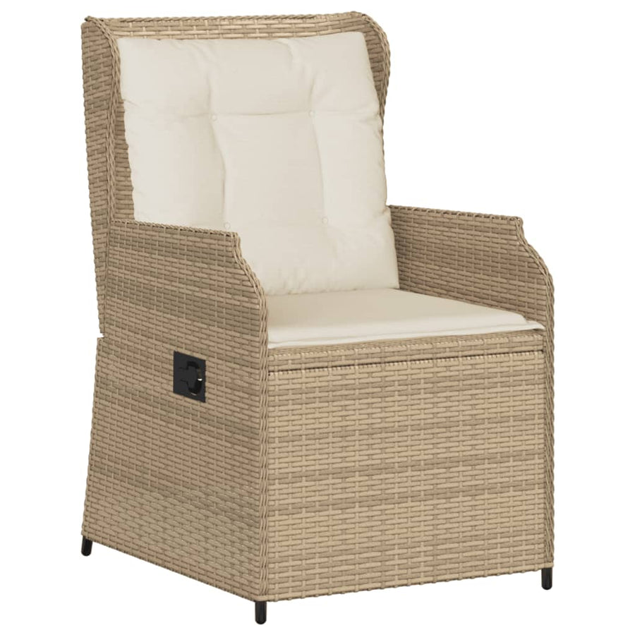 6-delige Loungeset met kussens poly rattan beige