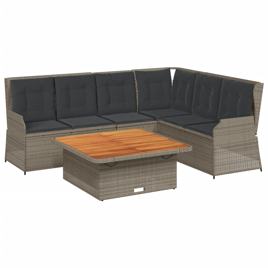 5-Delige Loungeset Met Kussens Poly Rattan