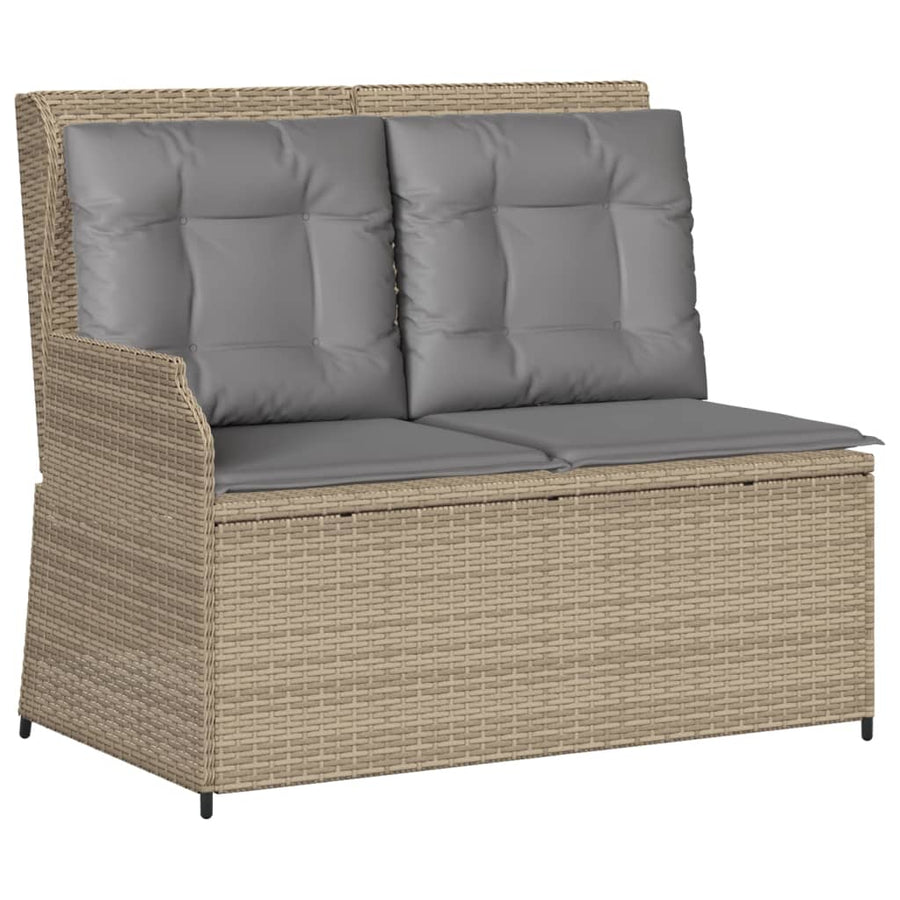 5-Delige Loungeset Met Kussens Poly Rattan Beige en grijs