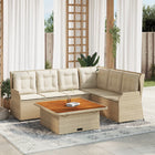 Loungeset 5-delig poly rattan beige
