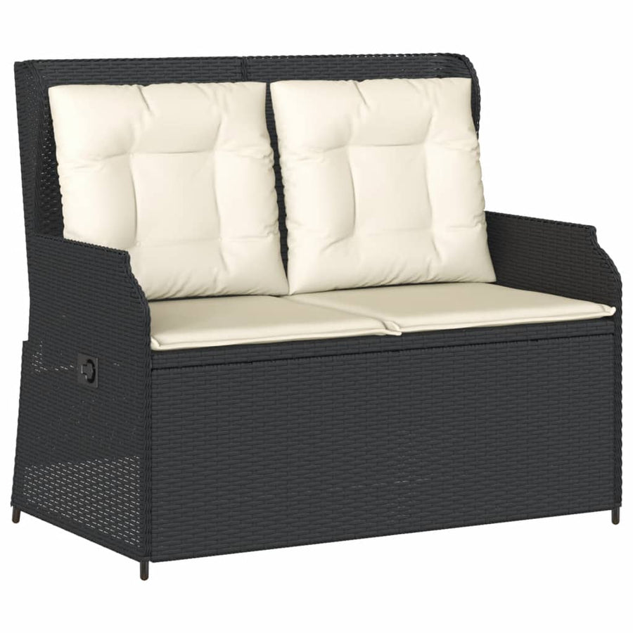 3-Delige Loungeset Met Kussens Poly Rattan 110 x 110 x 40/71 cm Zwart