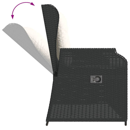3-Delige Loungeset Met Kussens Poly Rattan 110 x 110 x 40/71 cm Zwart