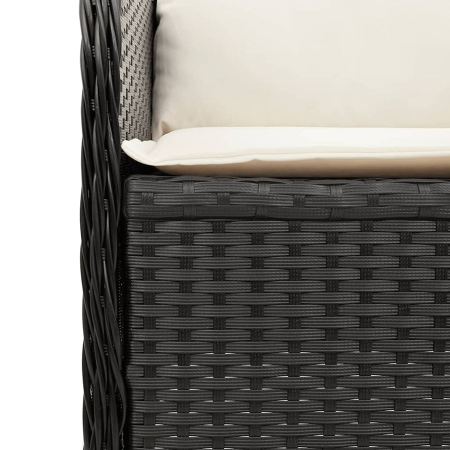 3-Delige Loungeset Met Kussens Poly Rattan 110 x 110 x 40/71 cm Zwart