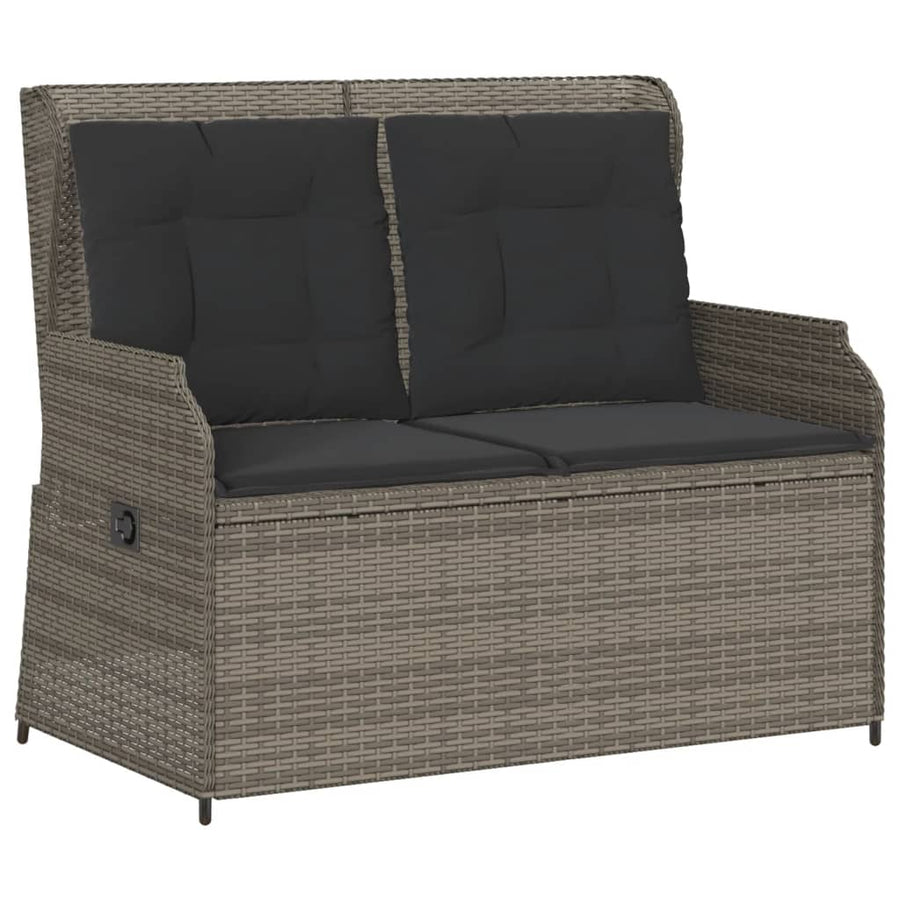 3-Delige Loungeset Met Kussens Poly Rattan 90 x 55 x 40/71 cm Grijs