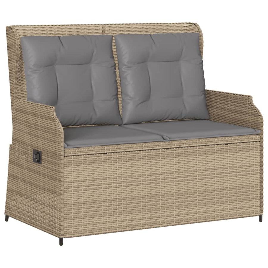 3-Delige Loungeset Met Kussens Poly Rattan 90 x 55 x 40/71 cm Beige en grijs