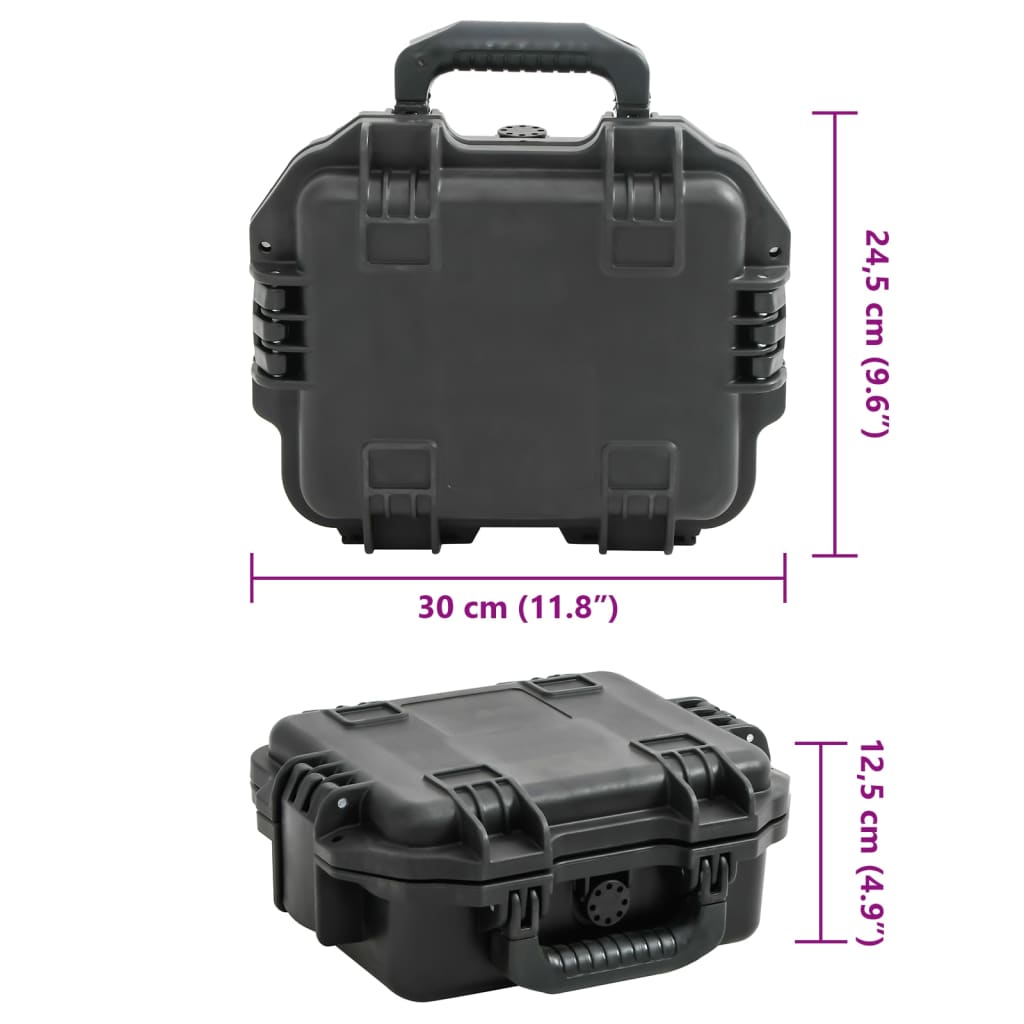 Flightcase draagbaar 30x24,5x12,5 cm PP zwart