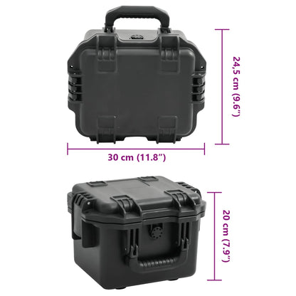 Flightcase draagbaar 30x24,5x20 cm PP zwart