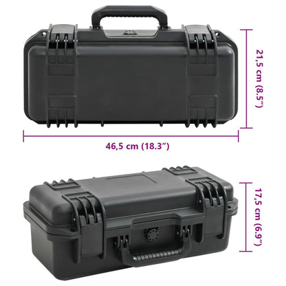 Flightcase draagbaar 46,5x21,5x17,5 cm PP zwart