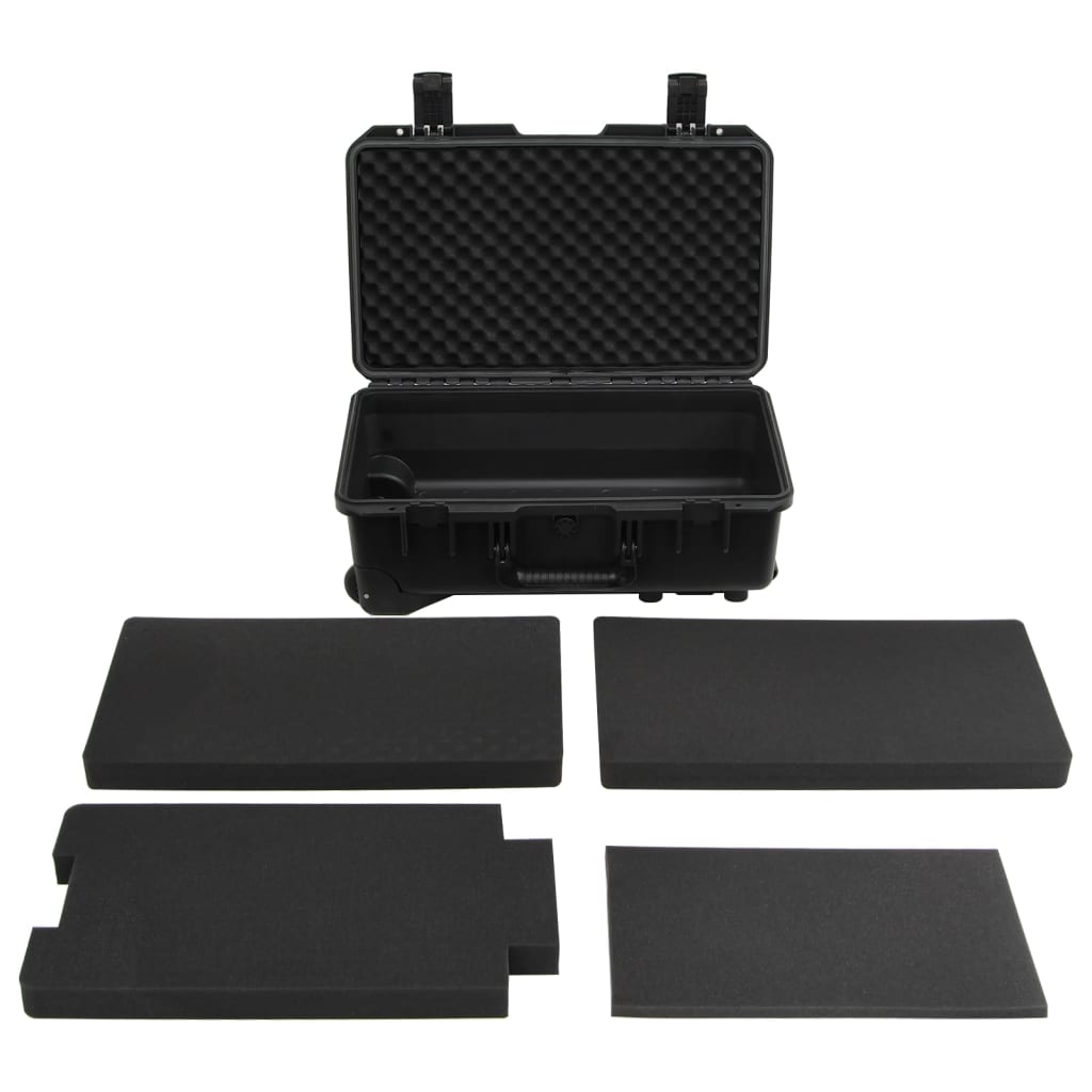 Flightcase draagbaar 55x35x22,5 cm PP zwart