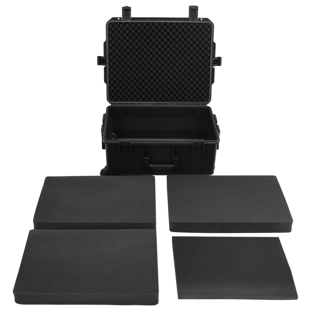 Flightcase draagbaar 62,5x50x28,5 cm PP zwart