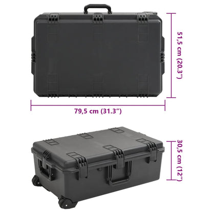 Flightcase draagbaar 79,5x51,5x30,5 cm PP zwart
