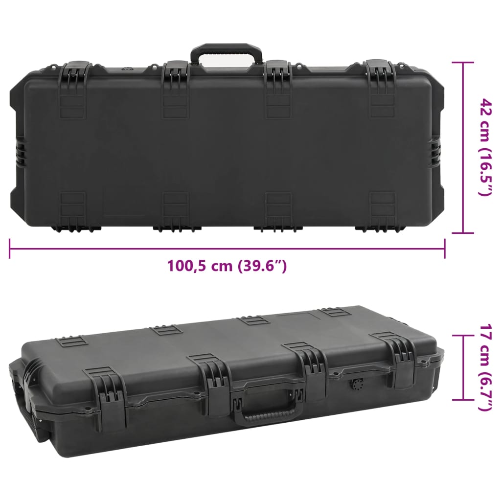 Flightcase draagbaar 100,5x42x17 cm PP zwart