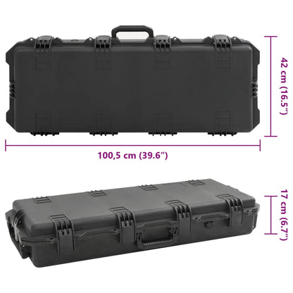 Flightcase draagbaar 100,5x42x17 cm PP zwart